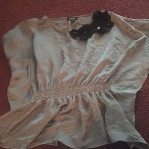 Gray top with flower decal